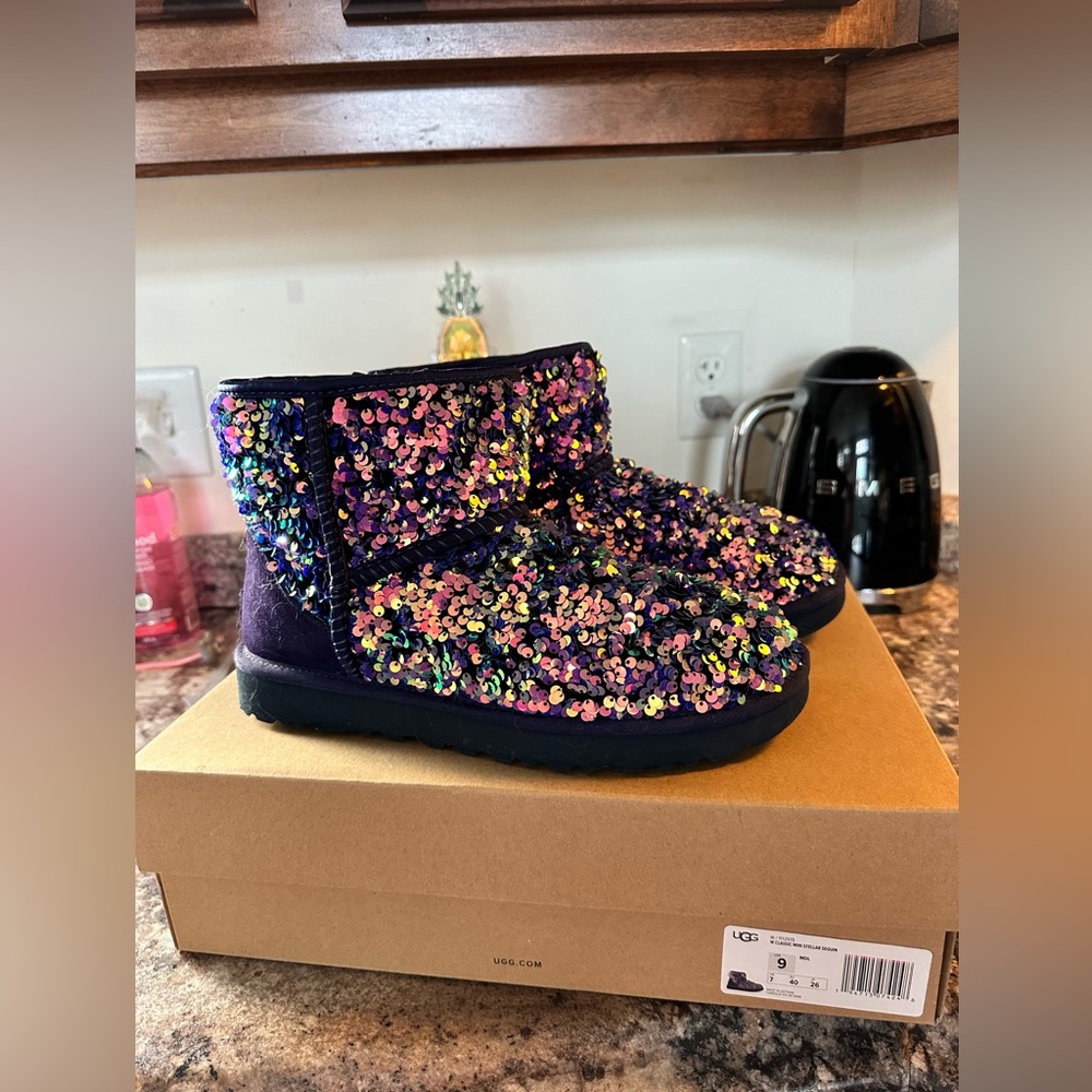UGG Stellar Sequin Classic Mini Boots